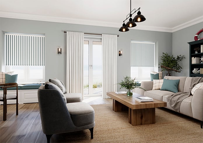 Salcombe Stripe (Blackout), Sea Glass - Roller Blind - Image 7
